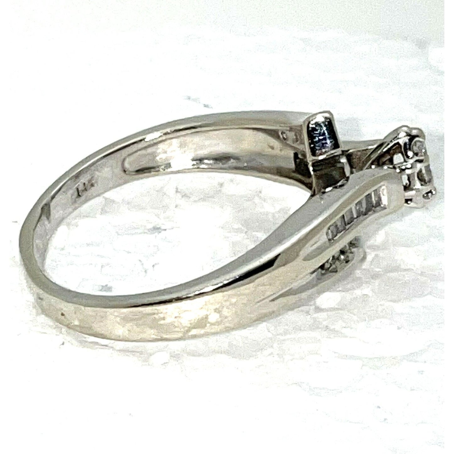 1/3 Ct Diamond Solitaire Accent Engagement Ring 14KW Gold Size 8