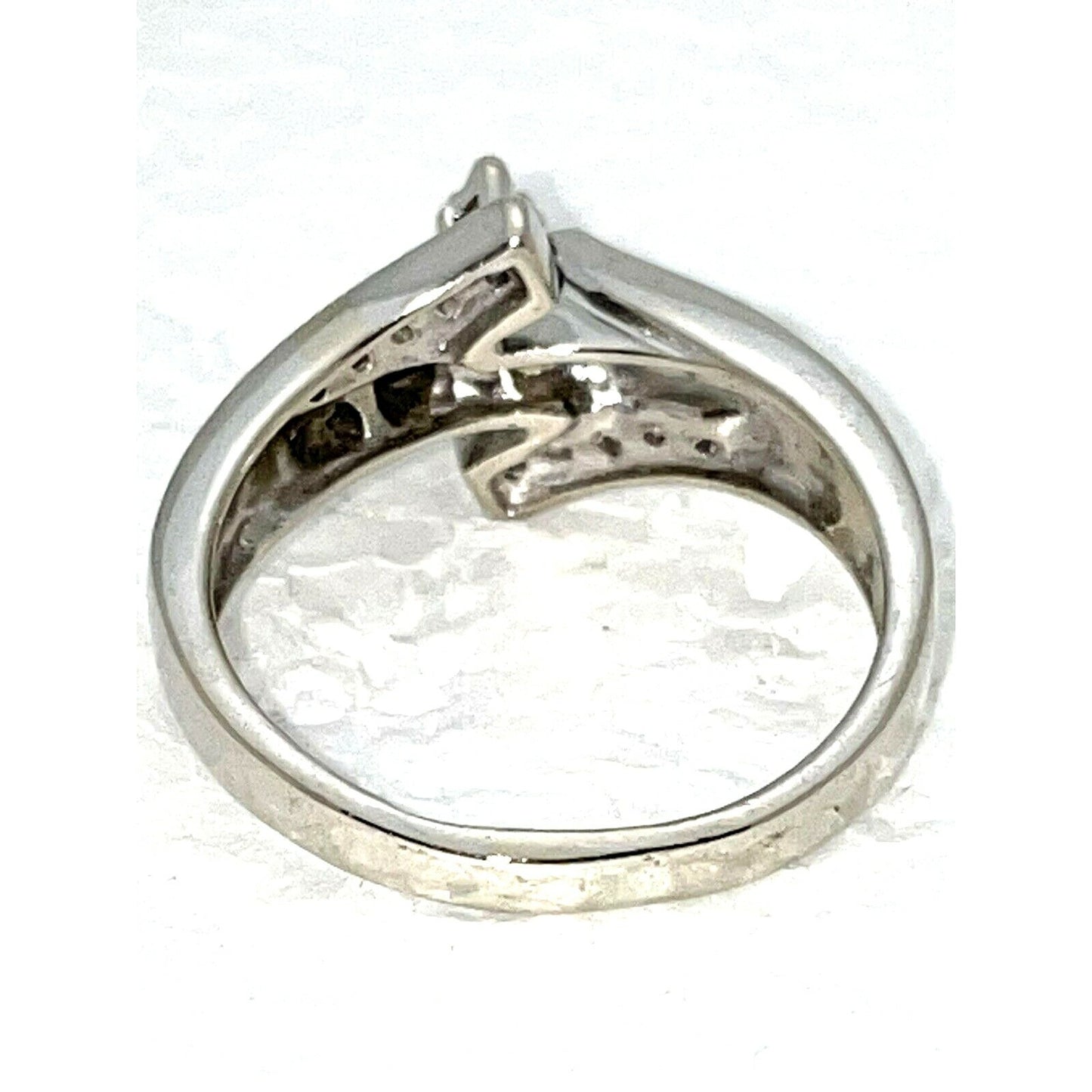 1/3 Ct Diamond Solitaire Accent Engagement Ring 14KW Gold Size 8