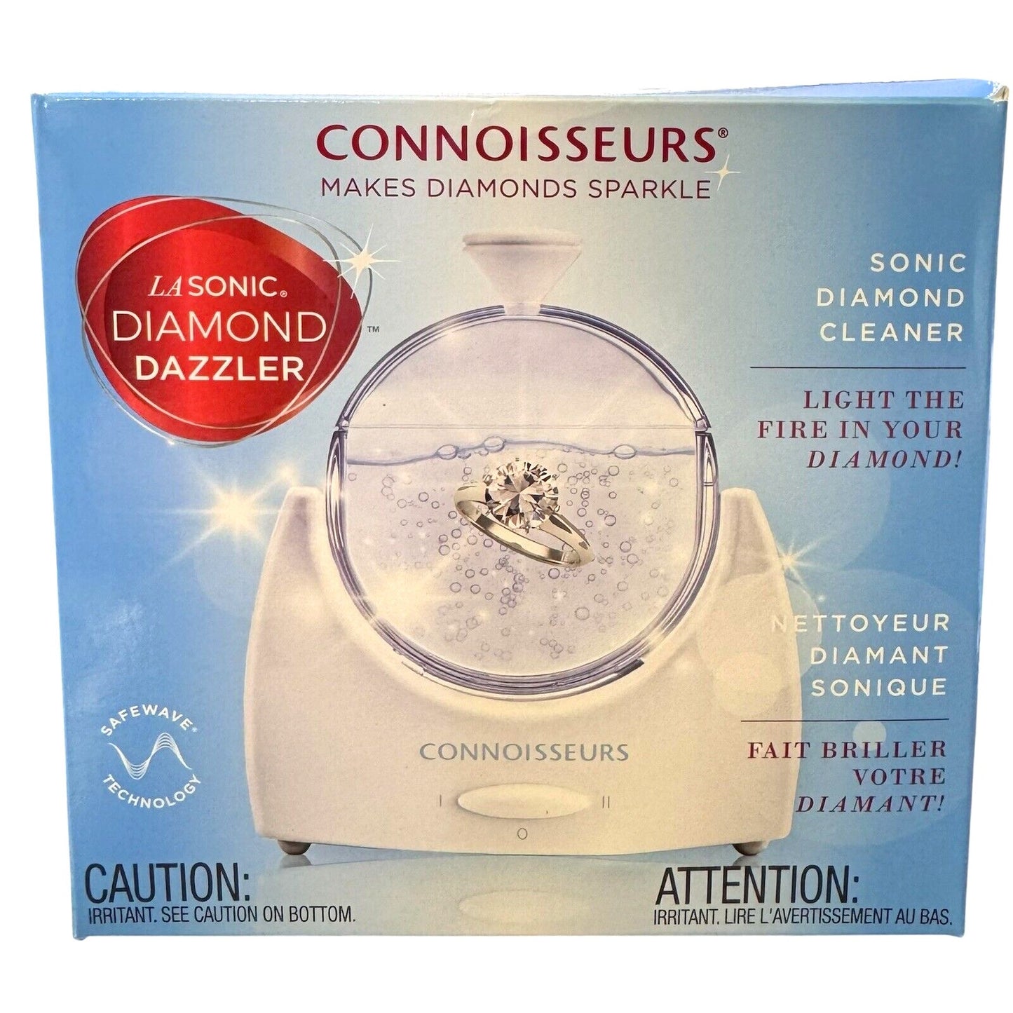 CONNOISSEURS sonic diamond cleaner kit Includes dazzle drops advanced jewelry