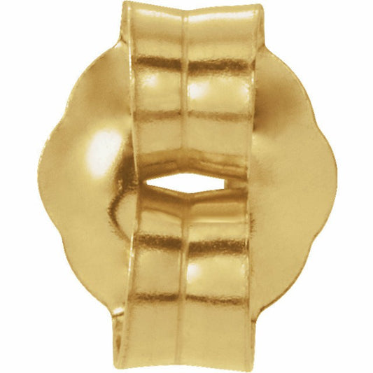 Real 14K Yellow Gold Push-On/Screw-Off Earring Back 3.7 mm Pad