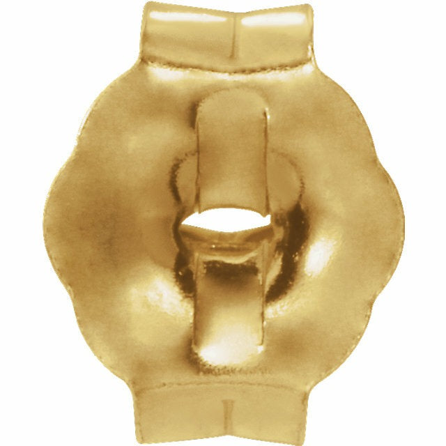 Real 14K Yellow Gold Push-On/Screw-Off Earring Back 3.7 mm Pad