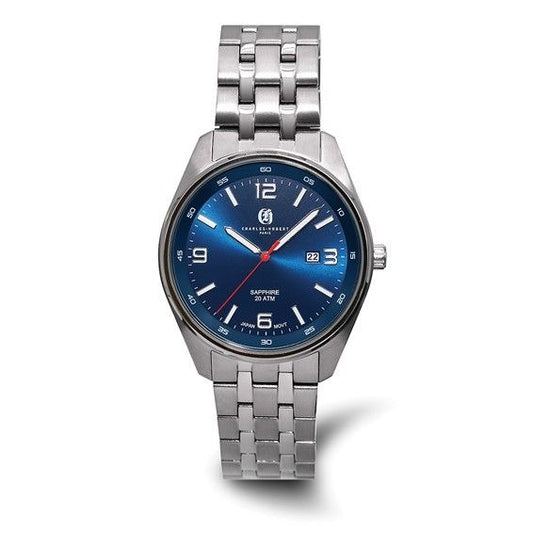 Charles-Hubert Titanium Quartz Watch 42mm Sapphire Crystal Blue Dial