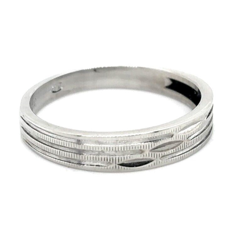 3.7mm Wedding Band Ring 14k White Gold 1.8g Size 6.25