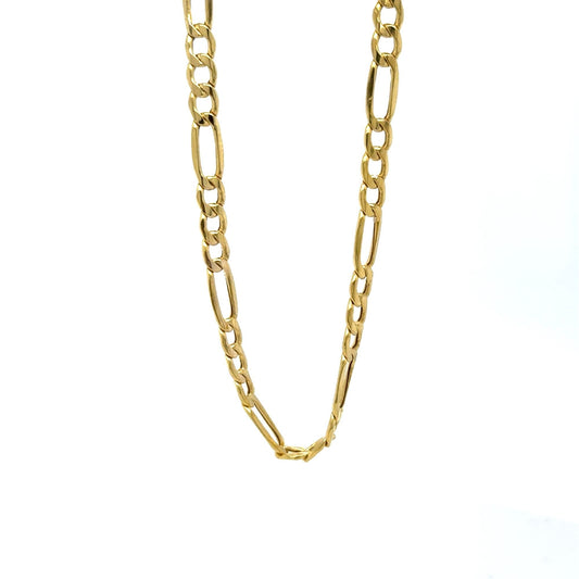 10k Yellow Gold Figaro Chain Necklace 20" 3.2g Elegant Jewelry