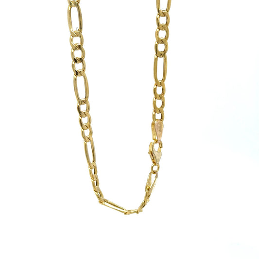 10k Yellow Gold Figaro Chain Necklace 20" 3.2g Elegant Jewelry
