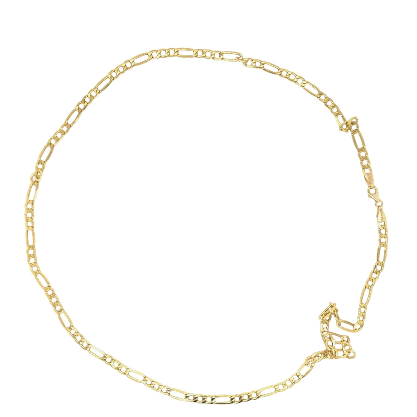 10k Yellow Gold Figaro Chain Necklace 20" 3.2g Elegant Jewelry