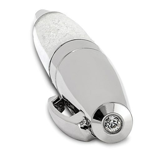 Crystalline Silver-Tone Ballpoint Pen With Clear Crystals & Twist Mechanism