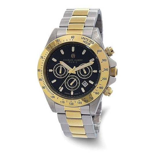 Charles-Hubert Mens Two-Tone Stainless Steel Chronograph Quartz Watch