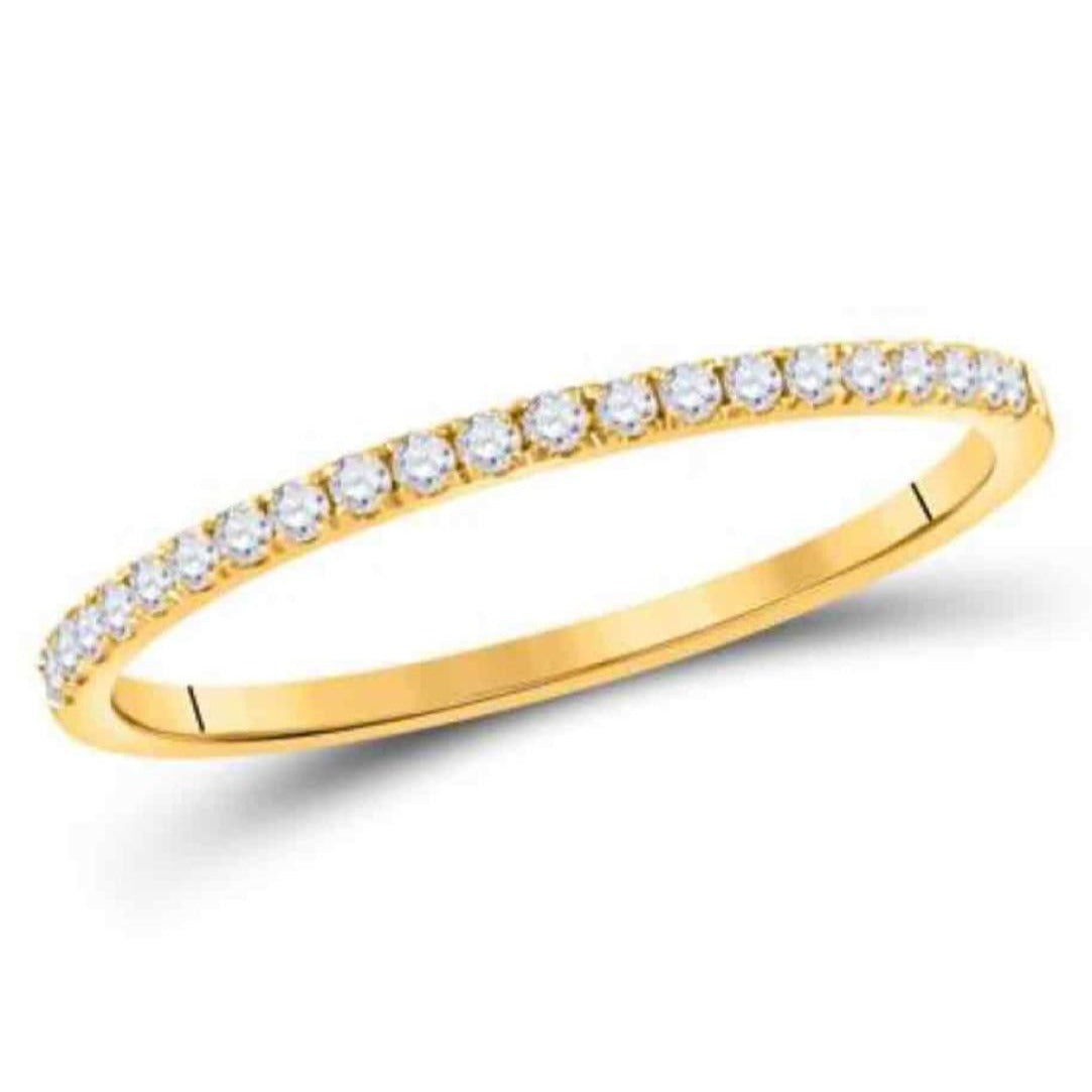 10K Yellow Gold Diamond Stackable Band Ring 1/6ctw 0.8g Size 7