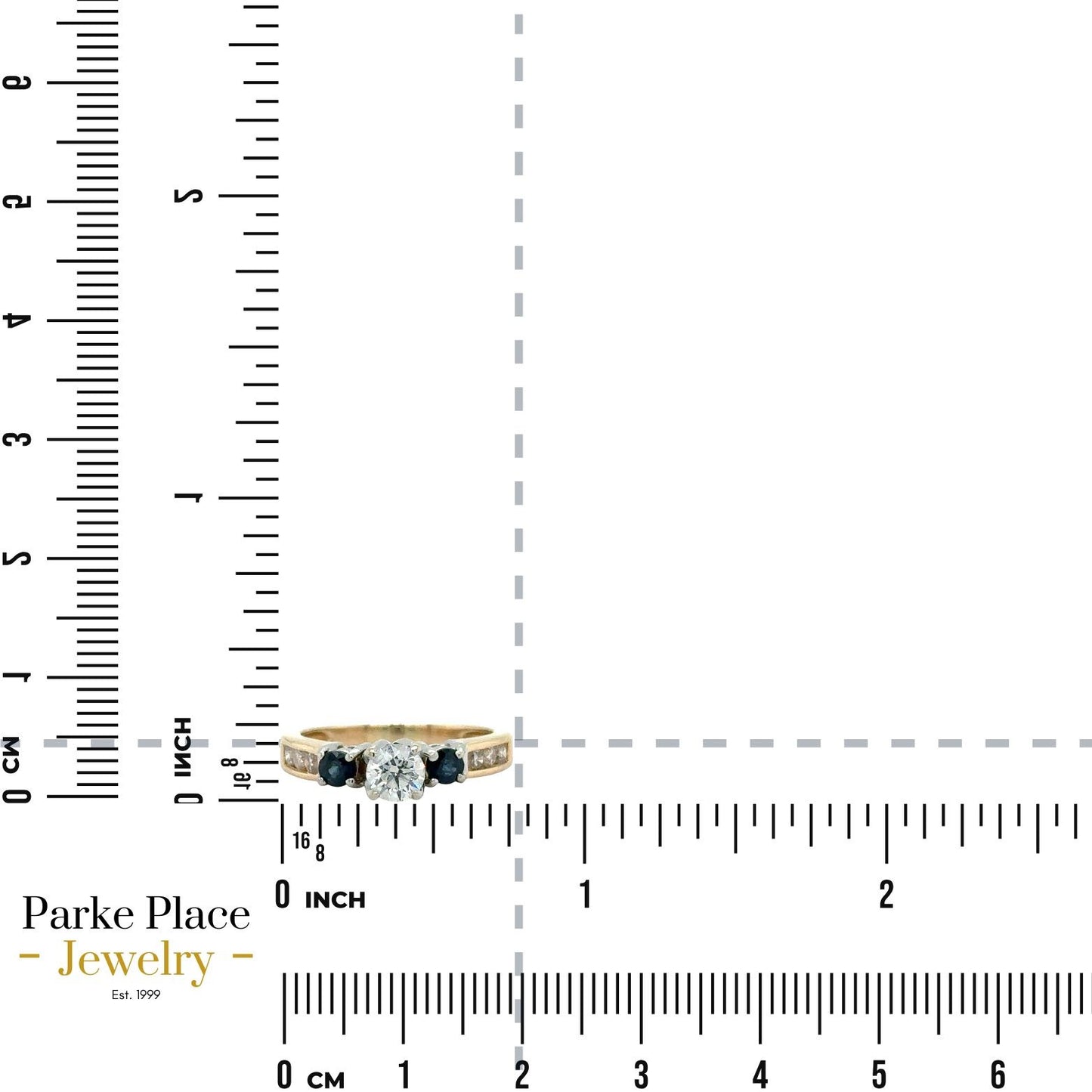 3/4ctw Diamond & Sapphire 14K Yellow Gold Ring 3.4g Size 5.5