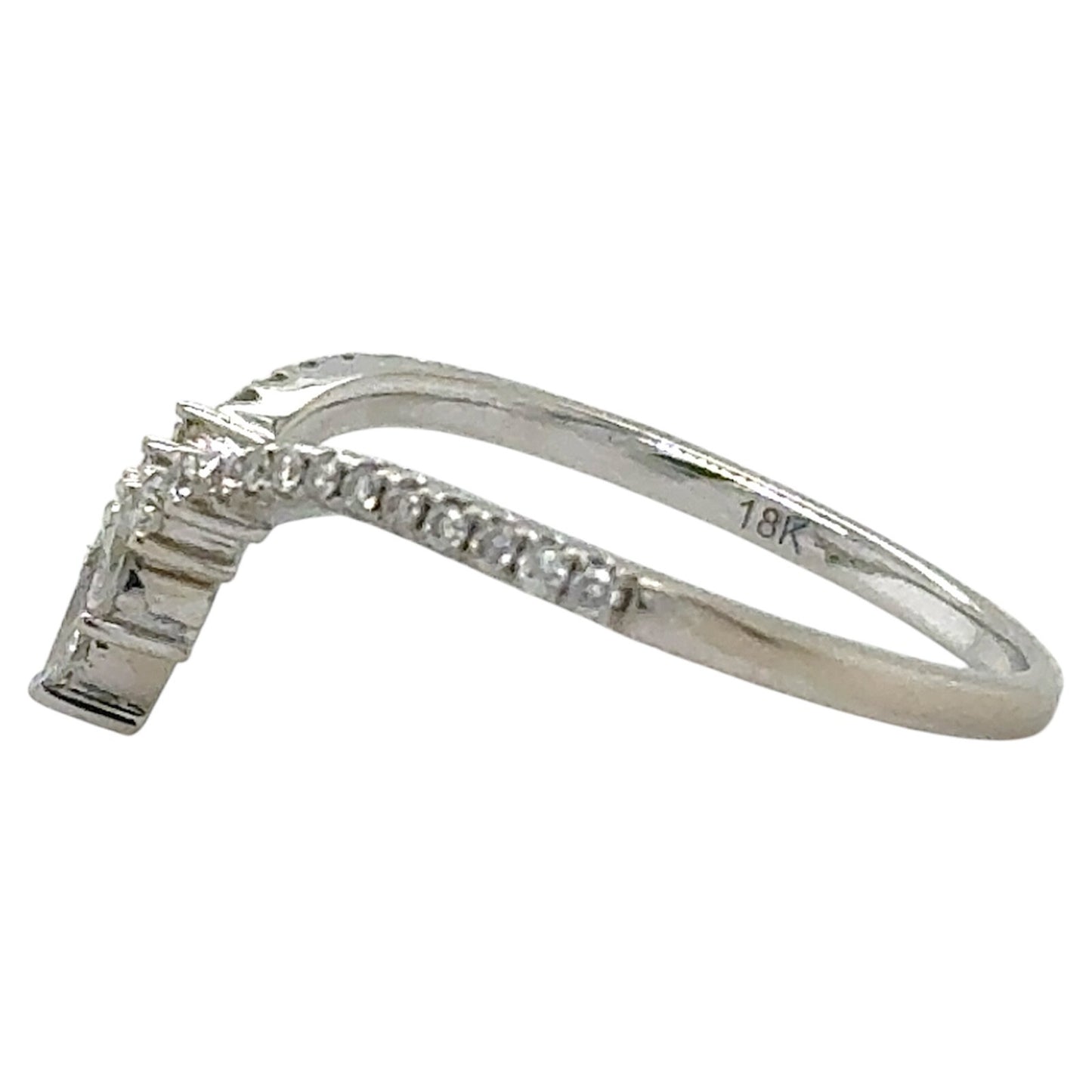1/3ctw Diamond 18k White Gold Enhancer Band Ring 1.7g Size 6.75