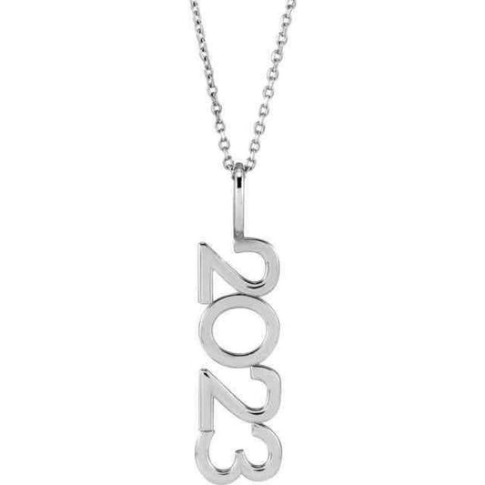 Graduation Gift Sterling Silver 2023 Pendant Charm 16 - 18 inch Necklace Chain
