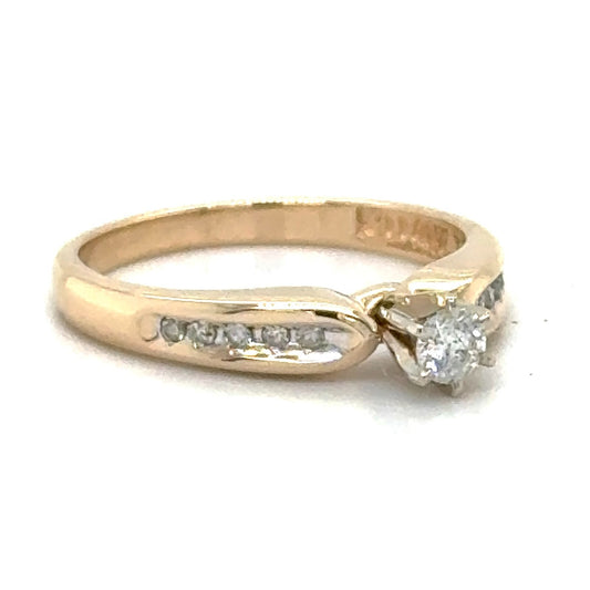 1/2ctw Diamond Solitaire 14k Yellow Gold Ring 3.0g Size 6.75
