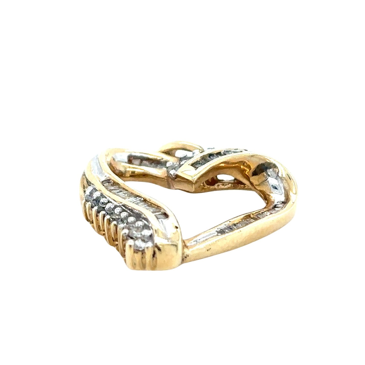 1/3ct Diamond 10k Yellow Gold Heart Charm Pendant 2.7g (SI1-2, G-H)