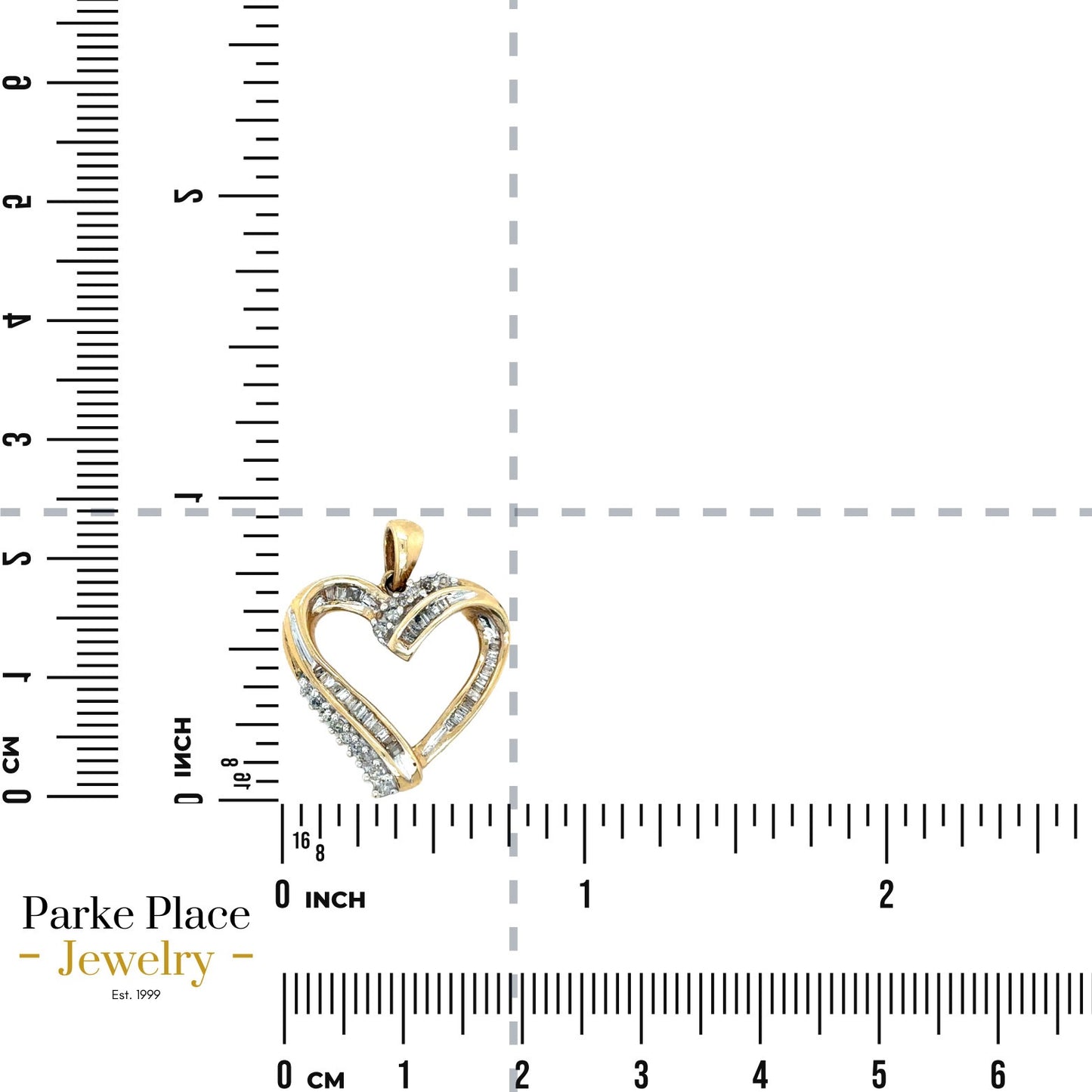 1/3ct Diamond 10k Yellow Gold Heart Charm Pendant 2.7g (SI1-2, G-H)