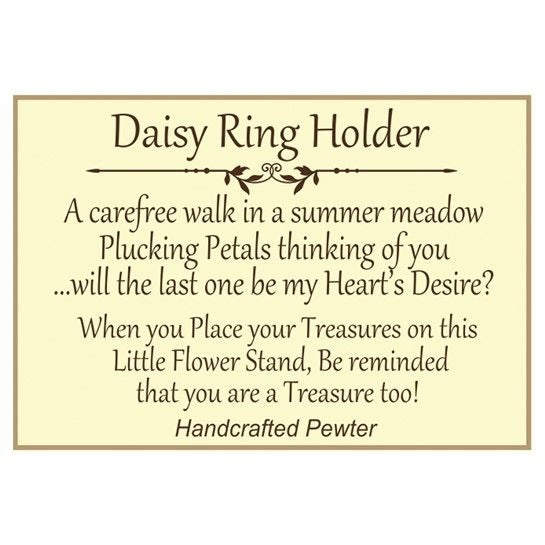 DAISY Flower Pewter Ring Holder Jewelry Stand