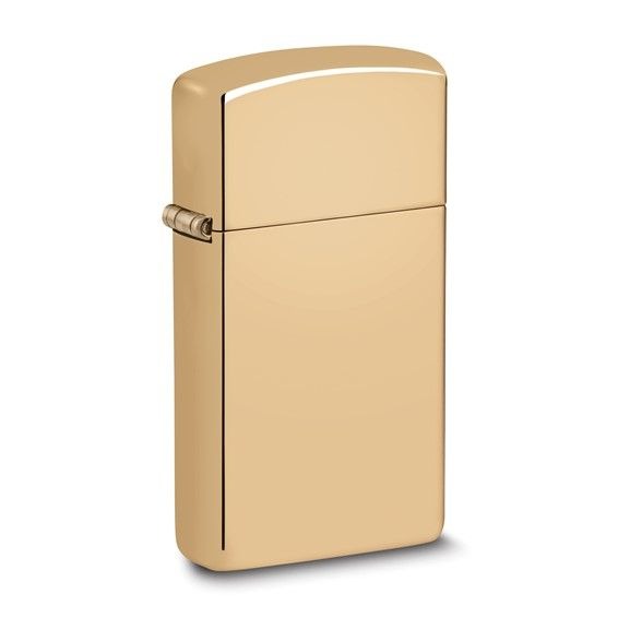 Zippo Slim High Polish Brass Lighter - Gold Tone Finish Made In USA Reliable Design