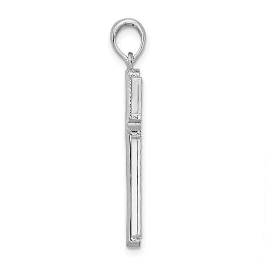 Sterling Silver Rhodium-Plated Passion Cross Pendant