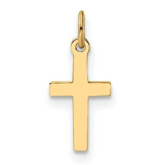14k Yellow Gold Polished Solid Cross Pendant