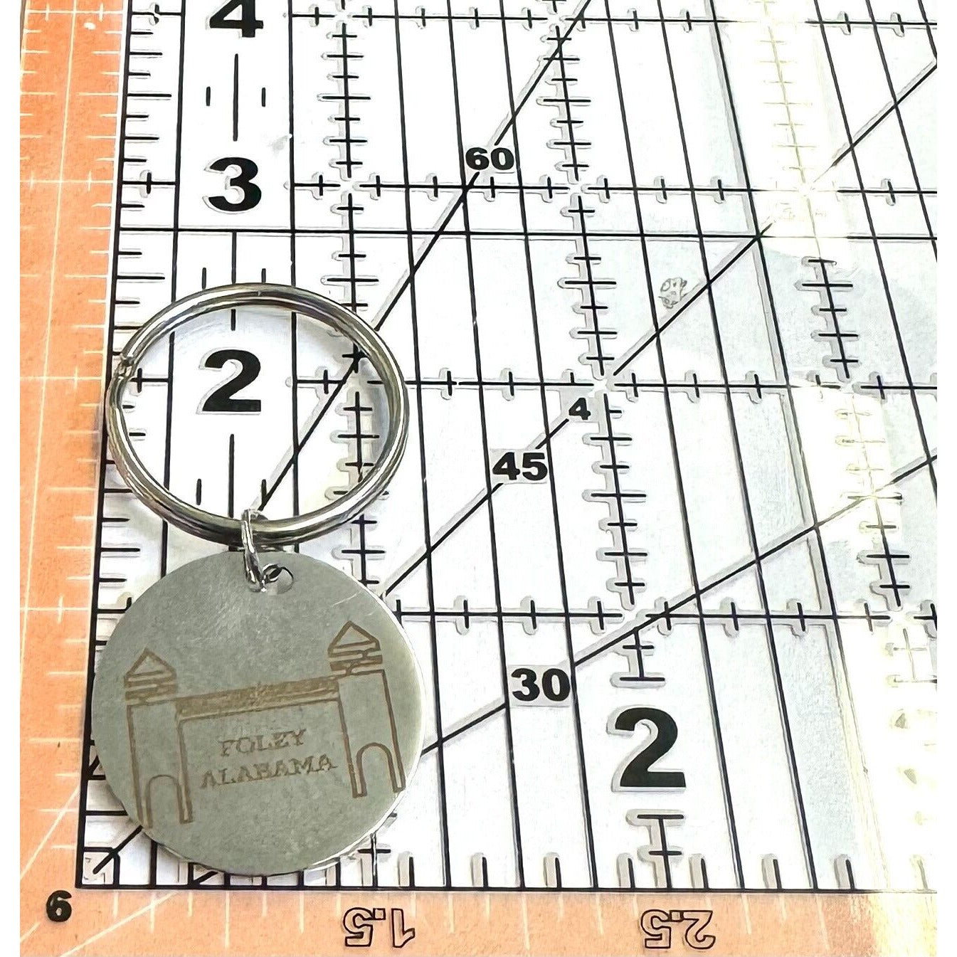 Foley, Alabama Walkway Bridge Stainless Steel Round Keychain