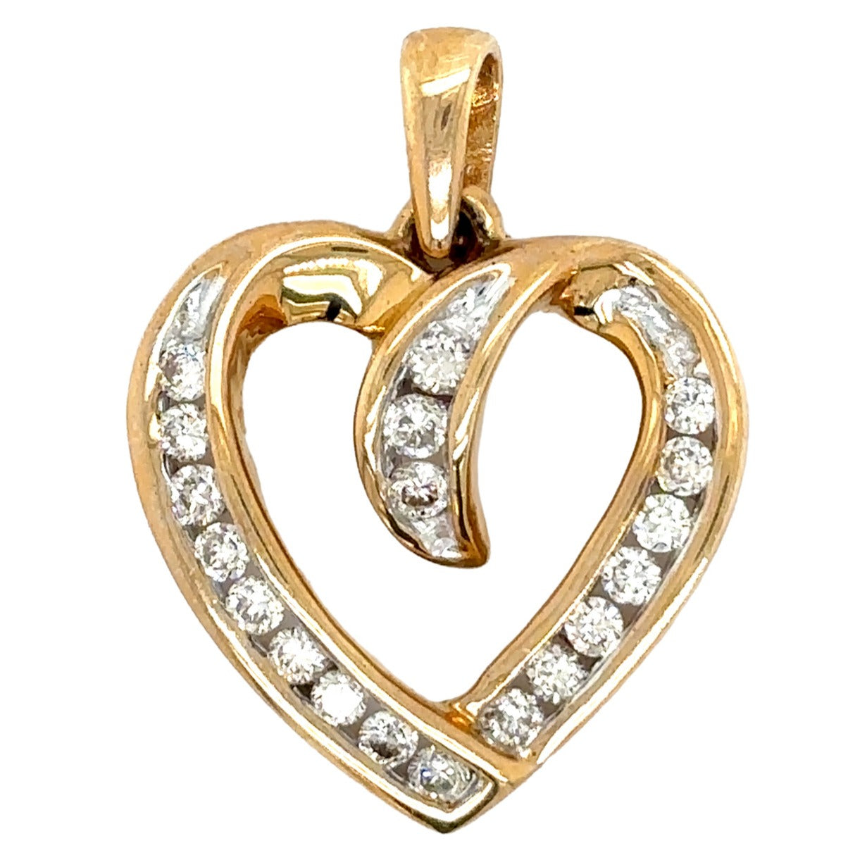 1/2ct Diamond Heart 14k Yellow Gold Pendant 3.7g