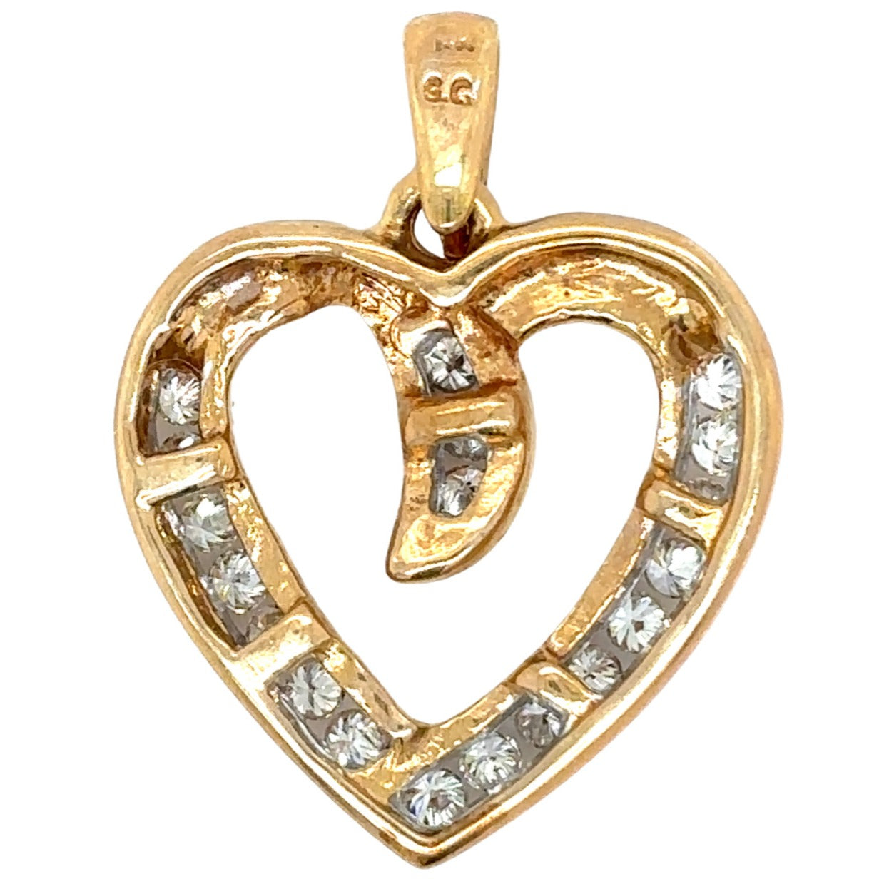1/2ct Diamond Heart 14k Yellow Gold Pendant 3.7g