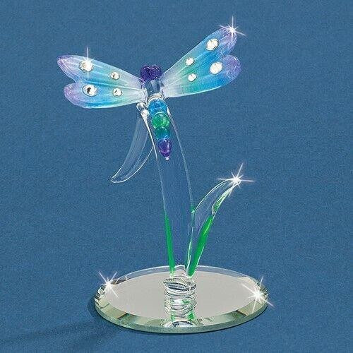 Glass Baron Rainbow Dragonfly Handcrafted Glass Figurine