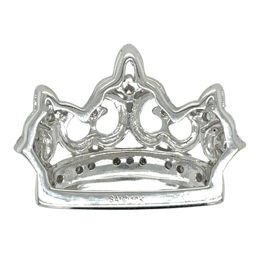 10k White Gold 1/4ctw Diamond Crown Pendant 2.2g