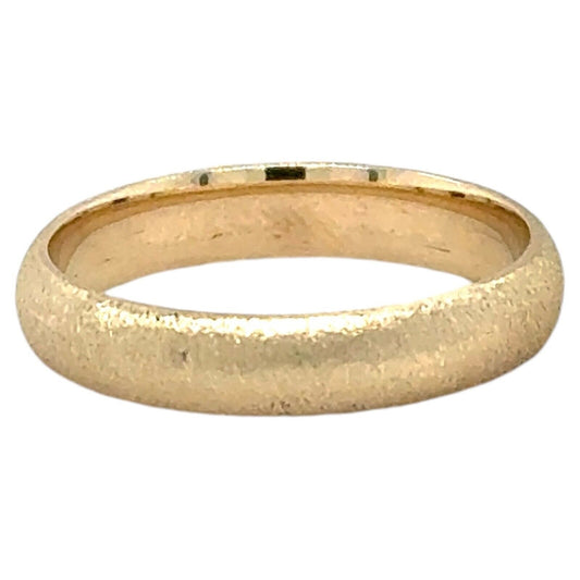 4mm 10k Yellow Gold Textured Wedding Band Ring 3.5g Size 8