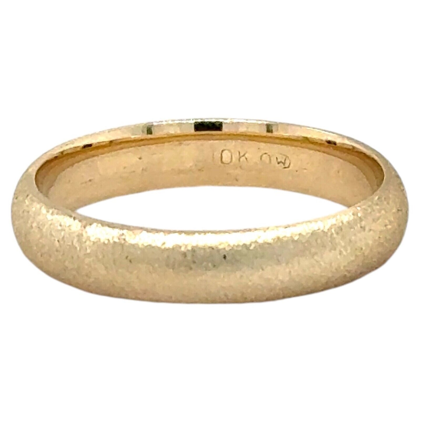 4mm 10k Yellow Gold Textured Wedding Band Ring 3.5g Size 8