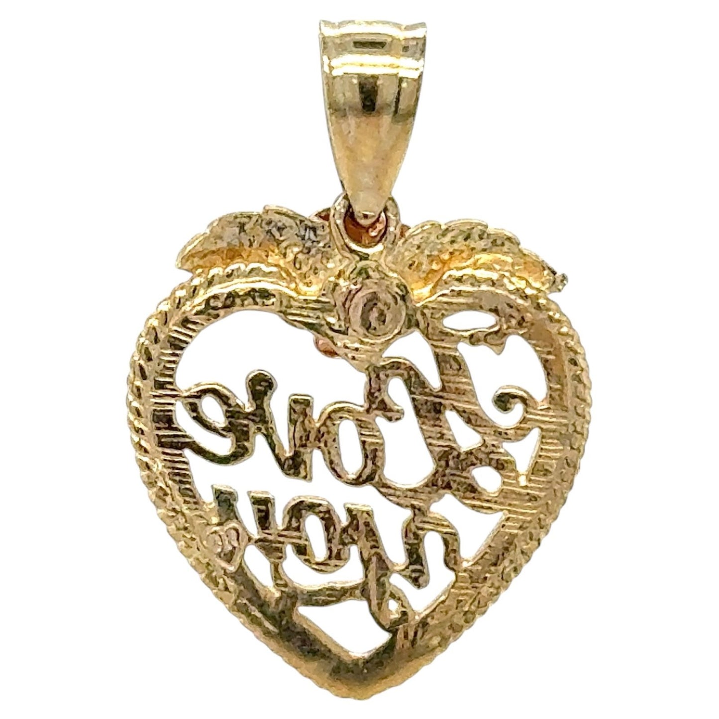 I Love You Heart Pendant 14k Multi-Tone Gold 2.0g
