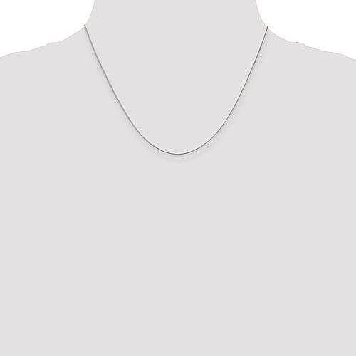 14K White Gold .5mm Baby Box with Lobster Clasp Chain 18 inch