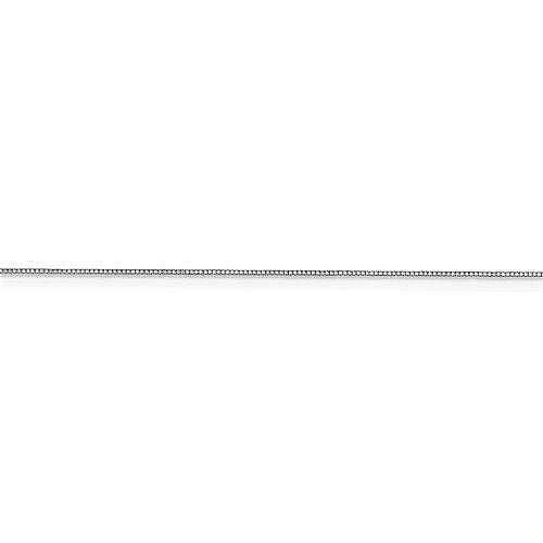 14K White Gold .5mm Baby Box with Lobster Clasp Chain 18 inch