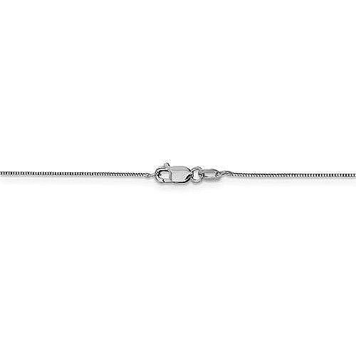 14K White Gold .5mm Baby Box with Lobster Clasp Chain 18 inch