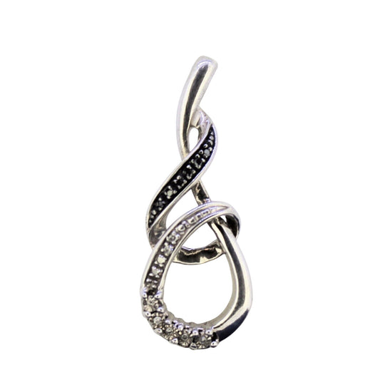 Diamond Accent Pendant Real Solid .925 Sterling Silver 2.8g