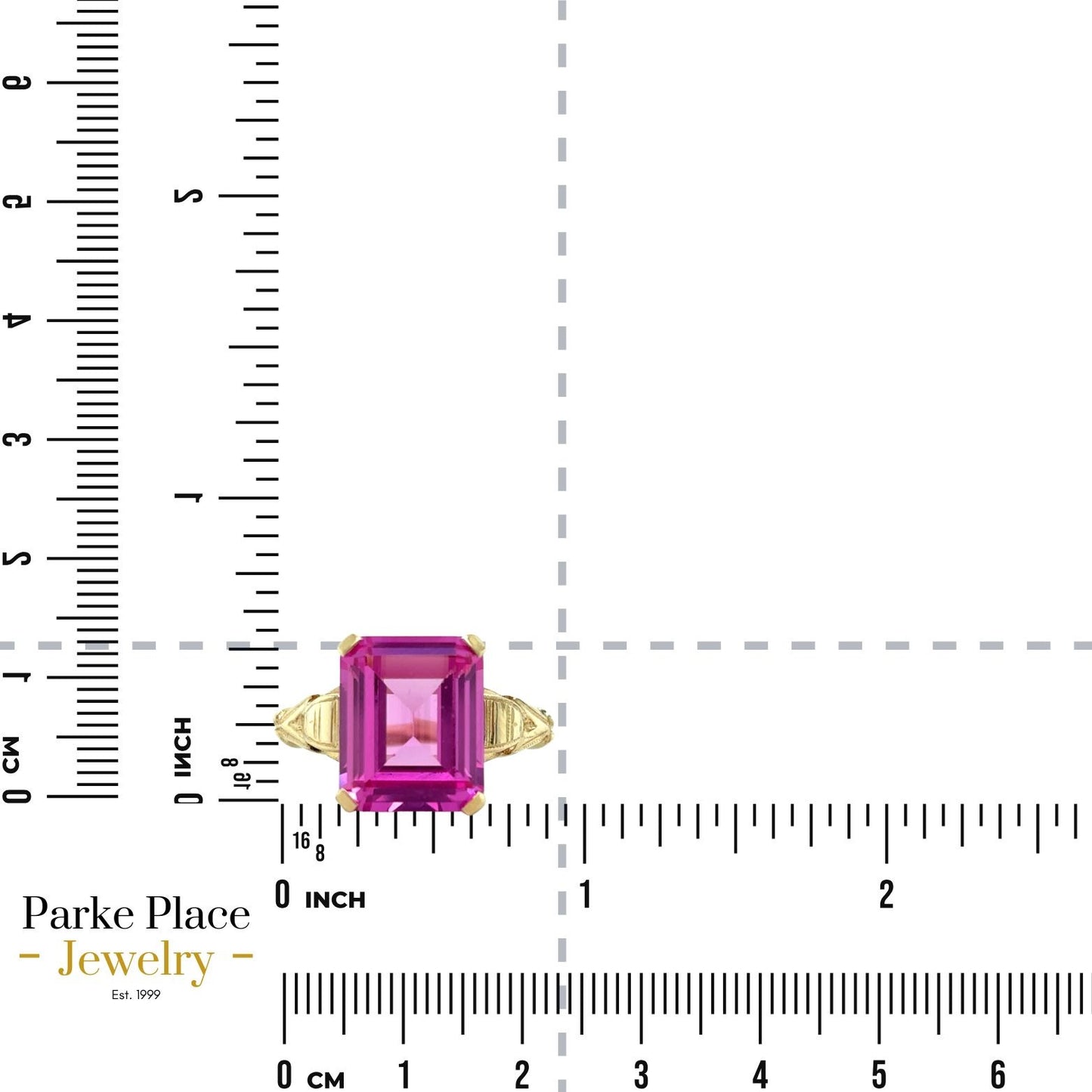 Lab Created Pink Sapphire 14k Yellow Gold Ring 4.2g Size 6.25
