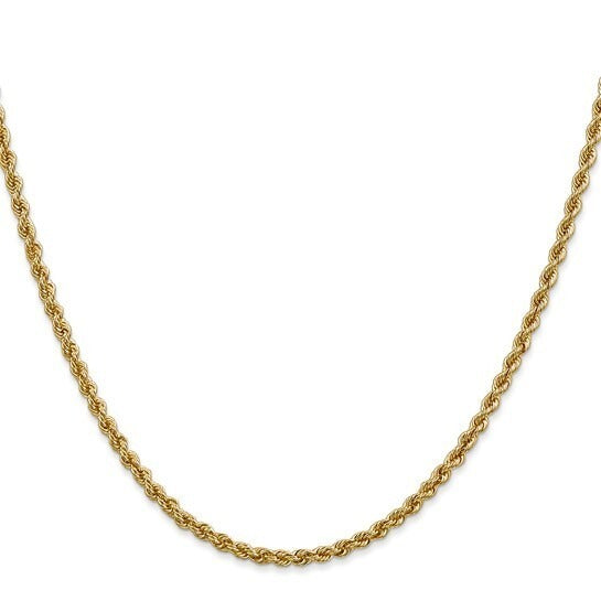 2.5 mm Diamond Cut Rope 18" Chain 10k Yellow Gold