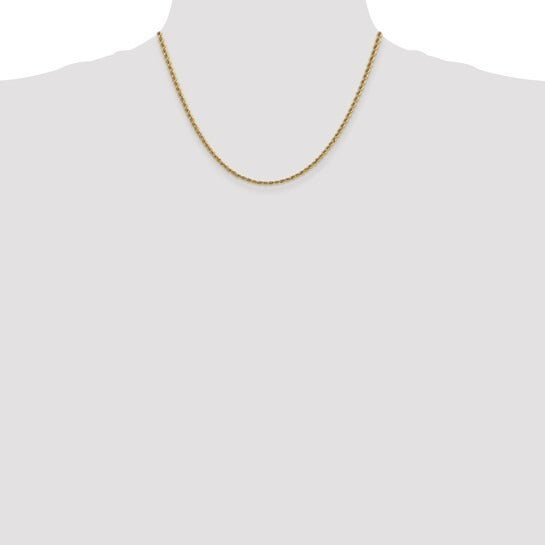 2.5 mm Diamond Cut Rope 18" Chain 10k Yellow Gold