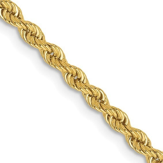 2.5 mm Diamond Cut Rope 18" Chain 10k Yellow Gold
