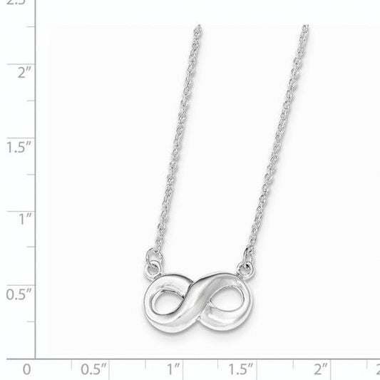 Infinity Necklace Real Solid .925 Sterling Silver 17 inch