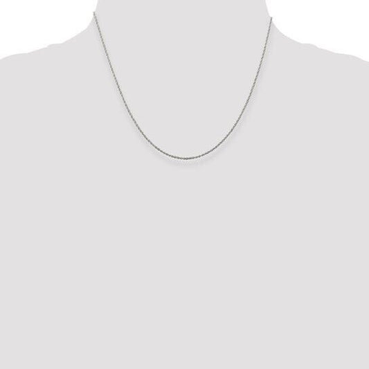 Sterling Silver 1.3mm Loose Rope Chain Necklace 18 Inches