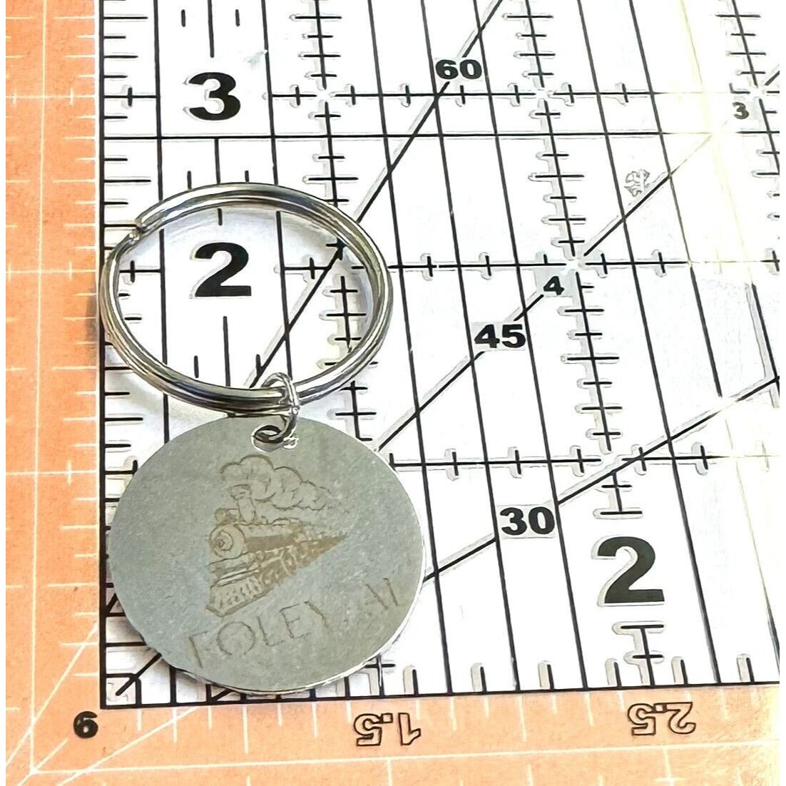 Foley, Alabama Steam Engine Train Stainless Steel Round Keychain