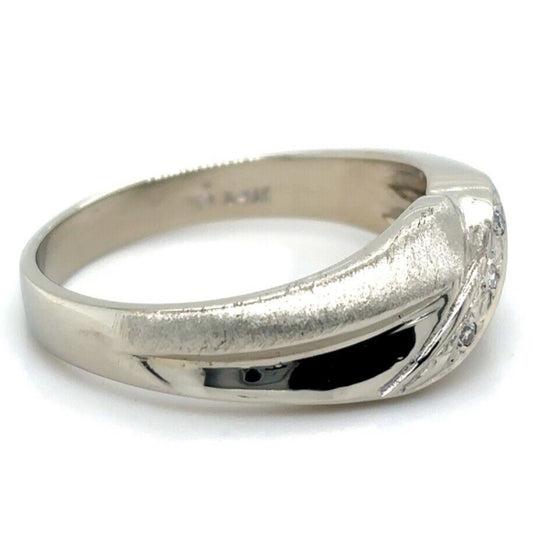 14k White Gold Diamond Accent Ring 4.9g Size 9.5