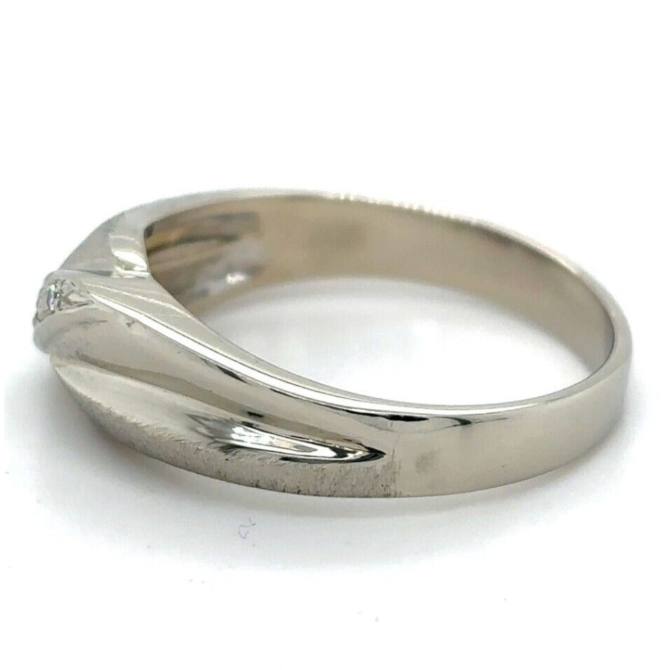 14k White Gold Diamond Accent Ring 4.9g Size 9.5