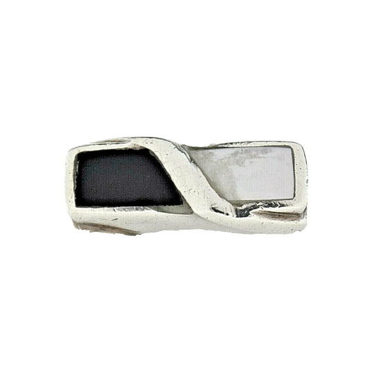 Sterling Silver Onyx & Pearl Accent Ring 6.8g Size 8.25
