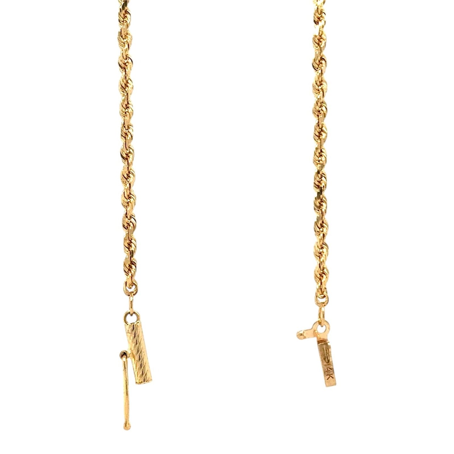 14k Yellow Gold 20" Rope Chain Necklace 6.8g