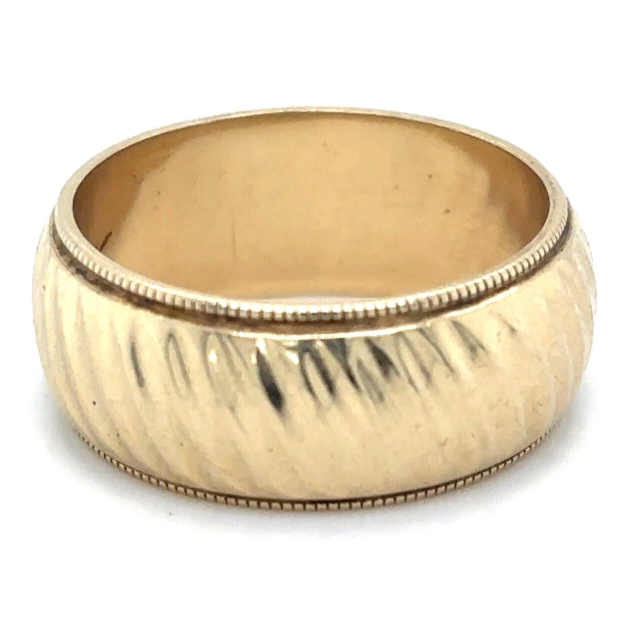 8.1mm Wedding Band Ring 14 K Yellow Gold 7.5 g Size 7