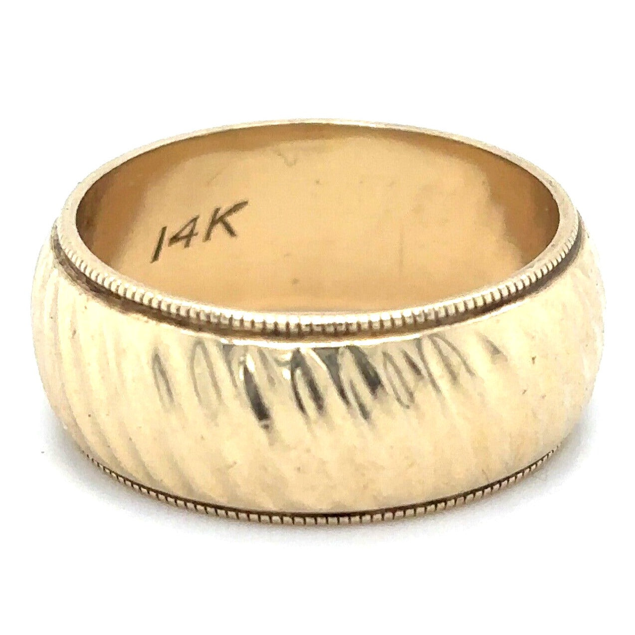 8.1mm Wedding Band Ring 14 K Yellow Gold 7.5 g Size 7