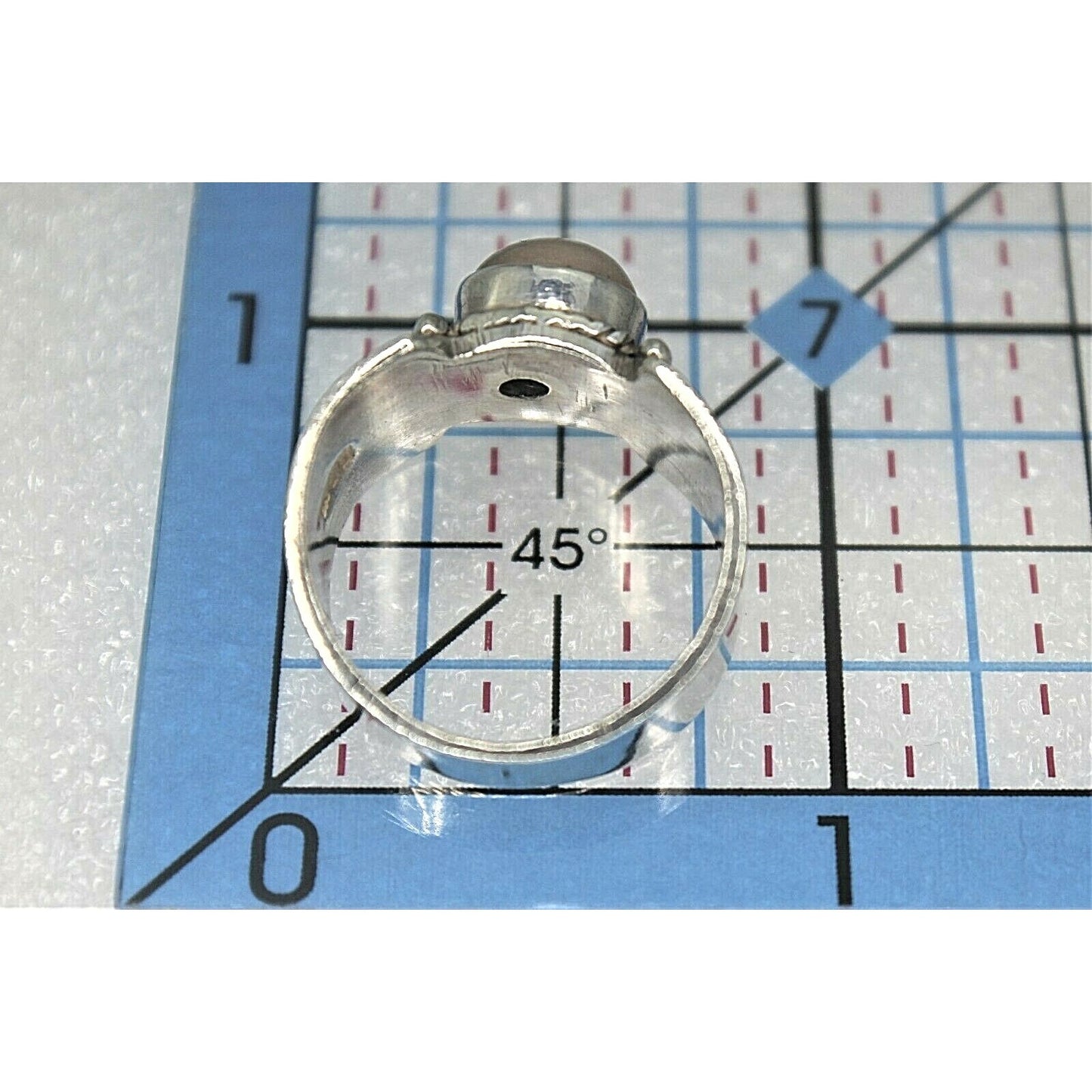 Sterling Silver Moonstone Solitaire Heart Band Ring 6.1g Size 7