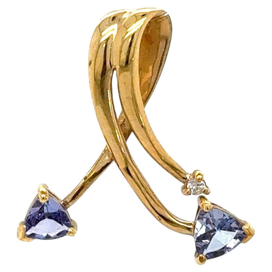 Tanzanite with Diamond Accent 14k Yellow Gold Pendant 1.5g